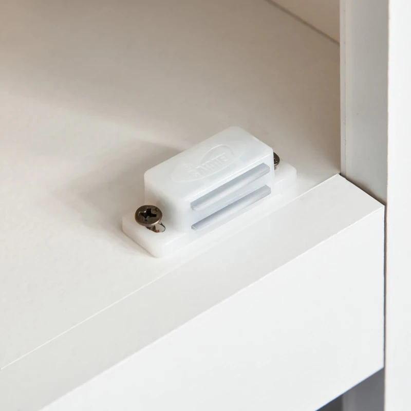 HOMCOM Home Office Computer Desk with Lower Storage Cabinet and X Bar Metal Frame, White