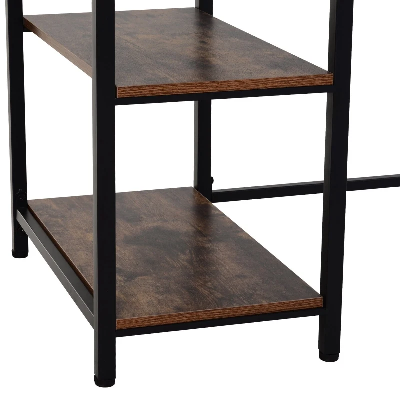 HOMCOM 47" Modern/Industrial Computer Writing Desk with 2 Storage Shelves for Home Office, Study, or Game Room