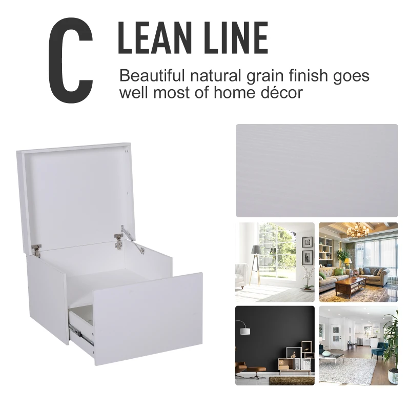 HOMCOM Ample Capacity Shoe Cabinet Box Bench w/ Drawers Particleboard White