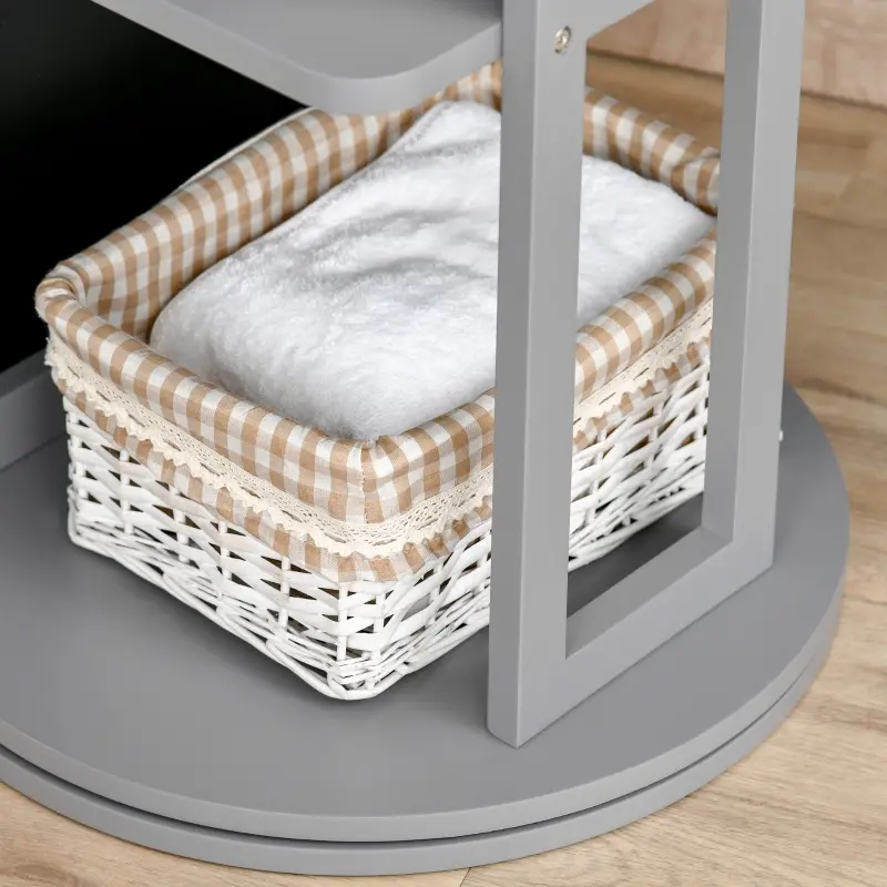 HOMCOM Full Length Glass Mirror with Hidden Jewelry Cabinet and Pine Wood Clothing Rack, Dark Grey