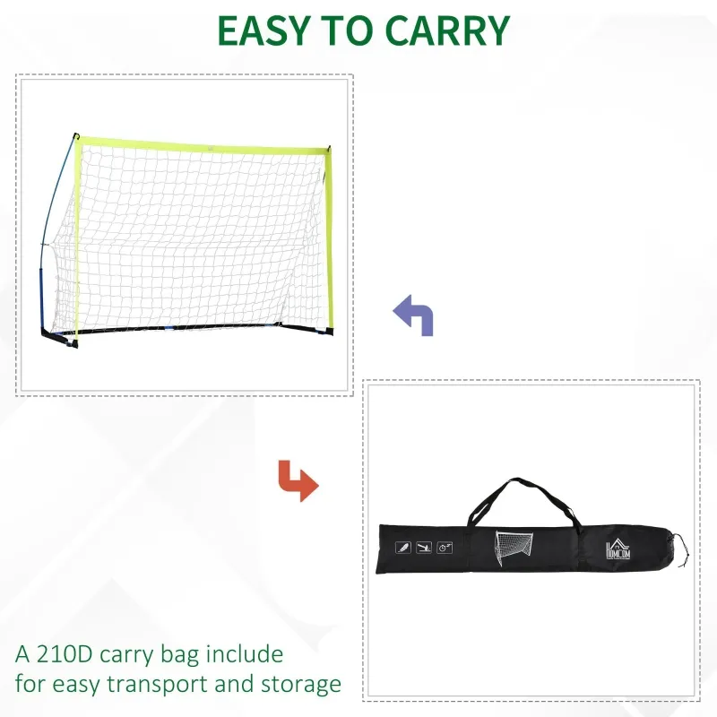 Soozier 8.6ft Soccer Net Kids Mini Soccer Goal All Weather PE Training Netting with Carry Bag for Football Practice Teens Adults Outdoor Sport Activity