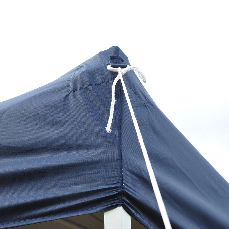 Outsunny 13' x 13' Adjustable Height Easy Pop Up Canopy Party Tent - Dark Blue