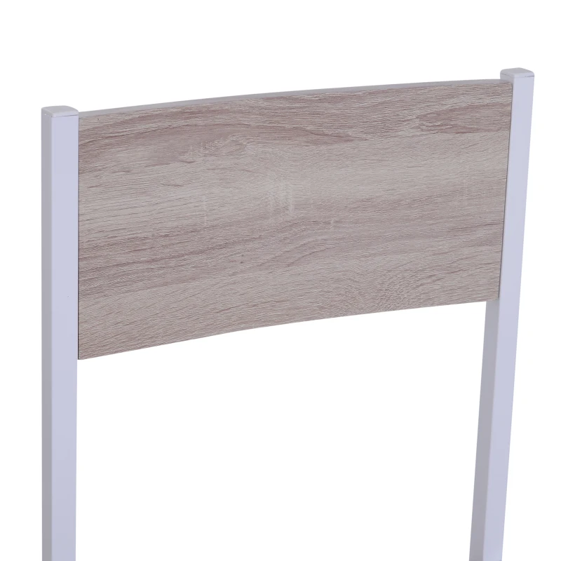 HomCom 5 Piece Drop Leaf Counter Height Dining Table and Chairs Set - Light Grey / White