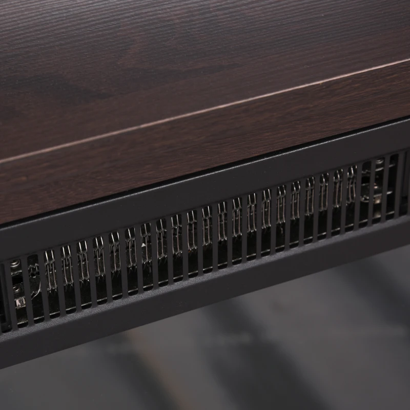 HOMCOM 60" W x 23.5" H Electric Fireplace Mantel TV Stand, Media Console Center Cabinet with 2 Adjustable Shelves, 4 Cable Management Holes and Fits up to 65" TV, Dark Brown