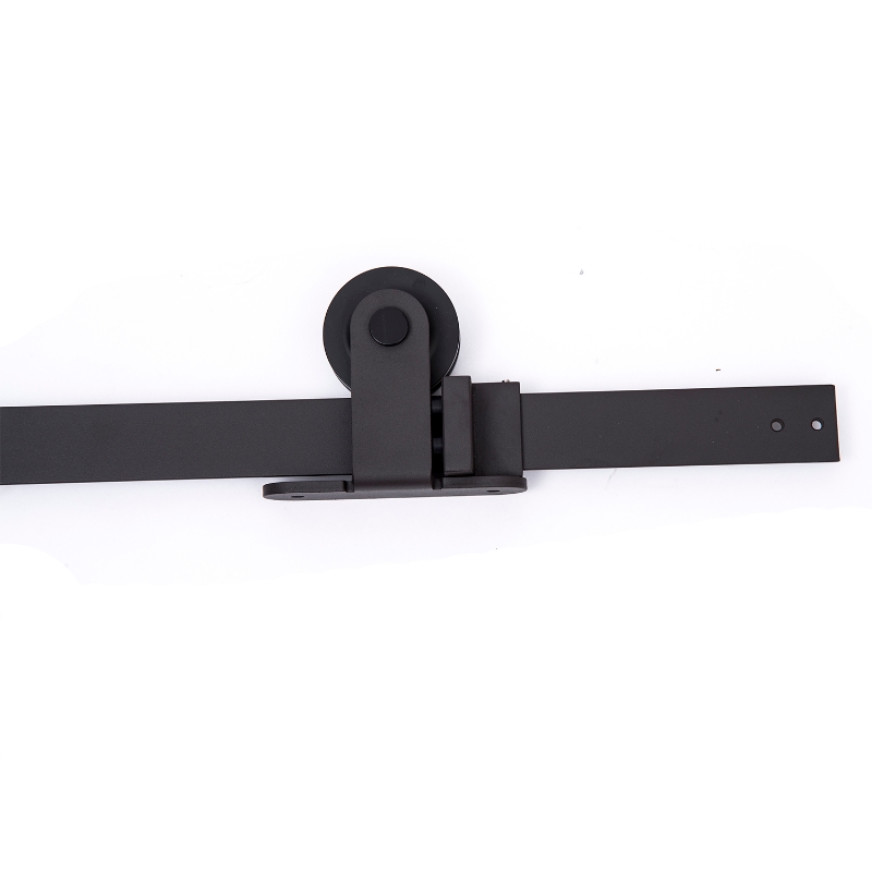 HOMCOM Modern 6FT Interior Sliding Barn Door Kit Hardware Set - Black Carbon Steel