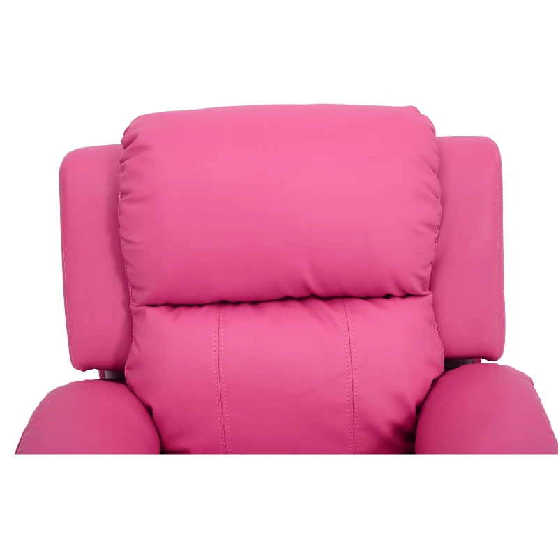 HOMCOM Deluxe Padded Children’s Recliner Sofa Kids Chair with Storage Arms (Pink)