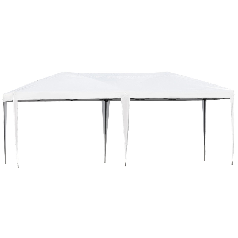Outsunny 10' x 20' Outdoor Pop Up Party Tent Garden Easy Set Up Gazebo Canopy Market Event Sunshade White