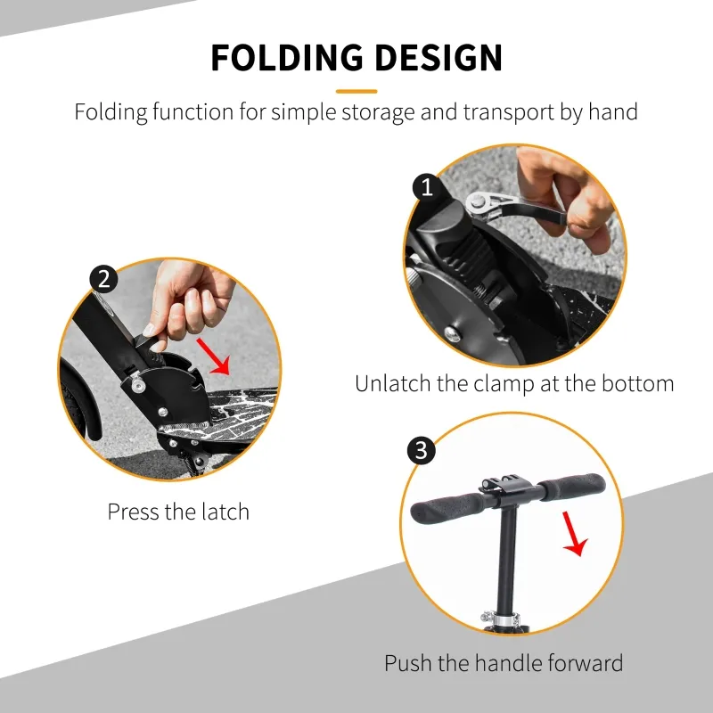 Soozier Foldable Kick Scooter with Adjustable Handlebar, Disc Brake, Rear Brake, 7.75'' Big Solid Wheels and Shock Absorption System, 100kg Capacity for 14+ Teens Adult Kids