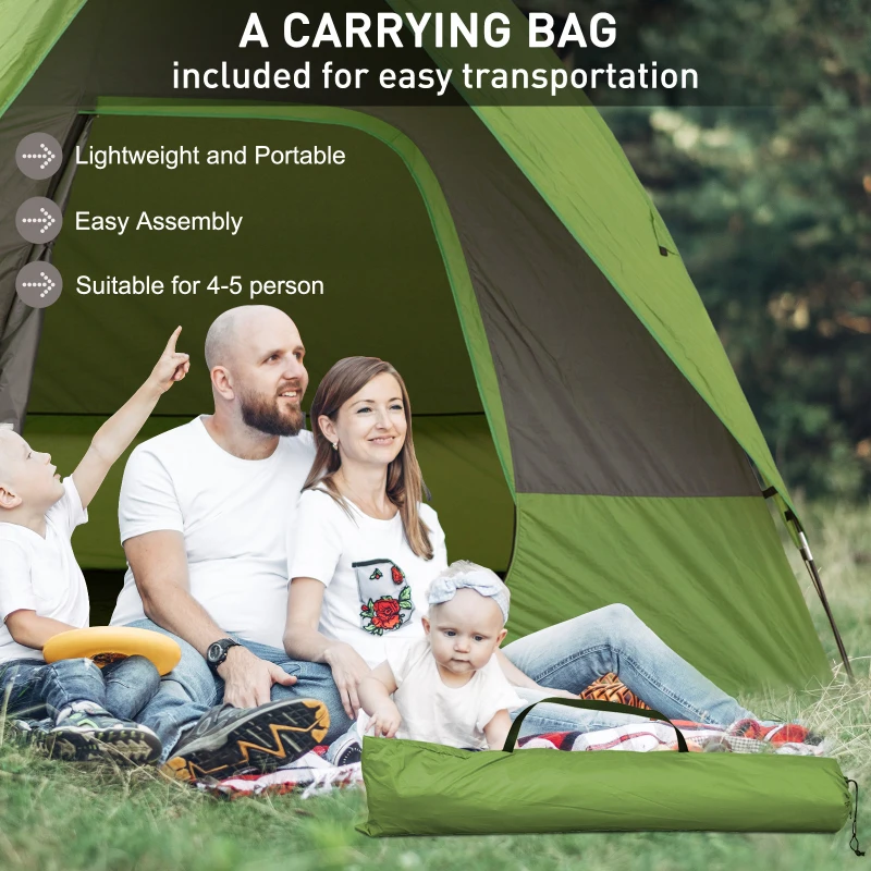 Outsunny 4-5 Person Vehicle Side Camping Tent for SUVs  CUVs  Minivans W/ Carrying Bag