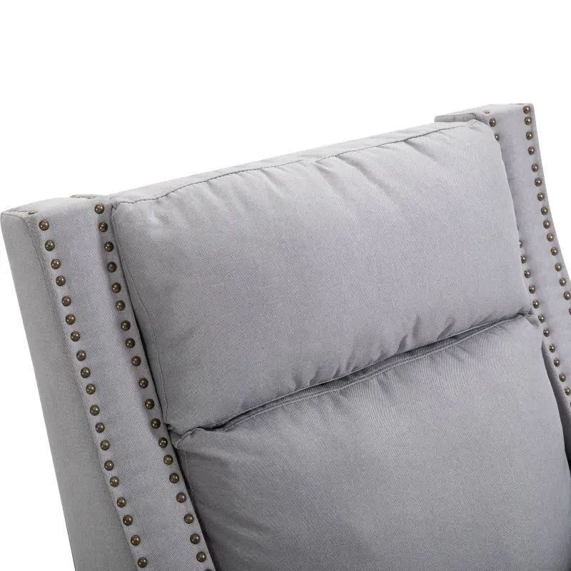 HOMCOM Reclining Manual Sofa Chair with 135 Degree Pushback, and Retractable Footrest, Grey