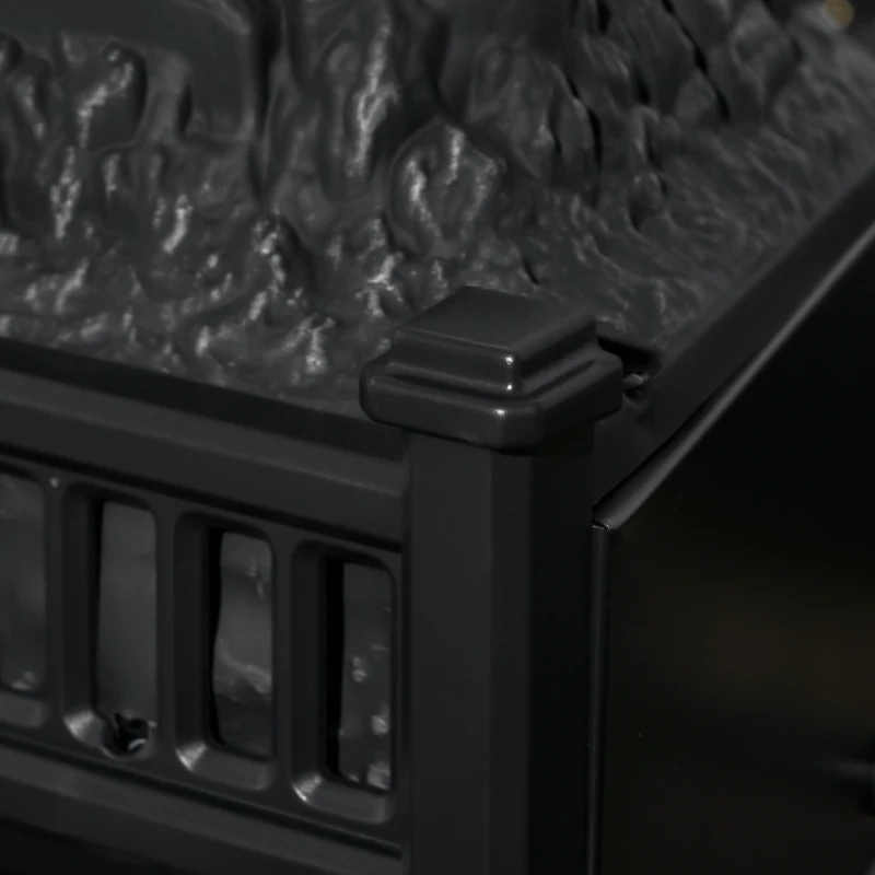 HOMCOM 23" Electric Fireplace Logs with Realistic Ember Bed, Fireplace Heater Insert with Remote Control, Timer, 1400W, Black