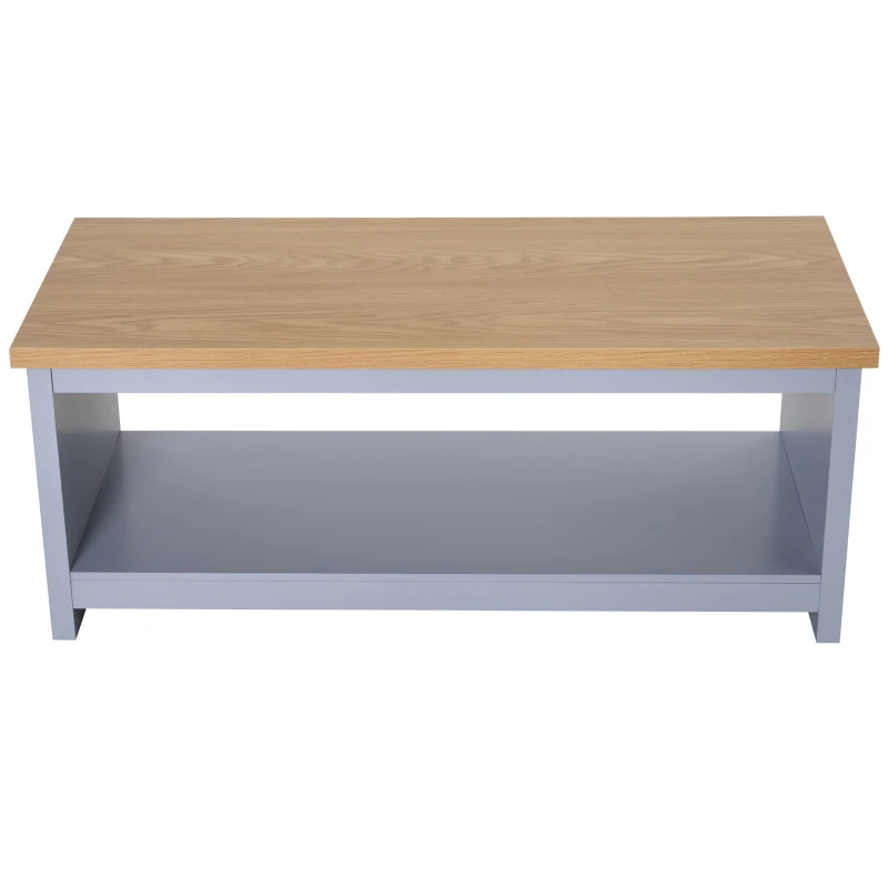 HOMCOM Coffee Table with Storage Shelf Vintage Grey