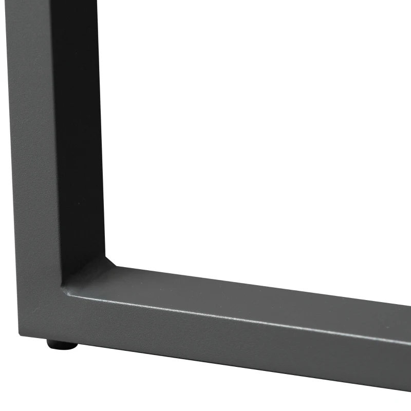 Outsunny 9 Pieces Patio Dining Sets with 4 Chairs, 4 Ottoman and Glass Table, Cushioned Seating and Back, Aluminum Frame, Space Saving for Lawn, Garden, Backyard