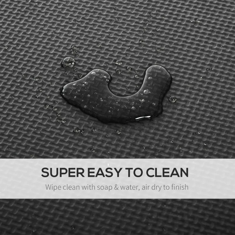 HOMCOM Soft Interlocking Floor Mats 216 Square Feet Waterproof Exercise Workout Mat Kid Play Mat Gymnastics and Home Gym Protective Flooring, 54pcs Black