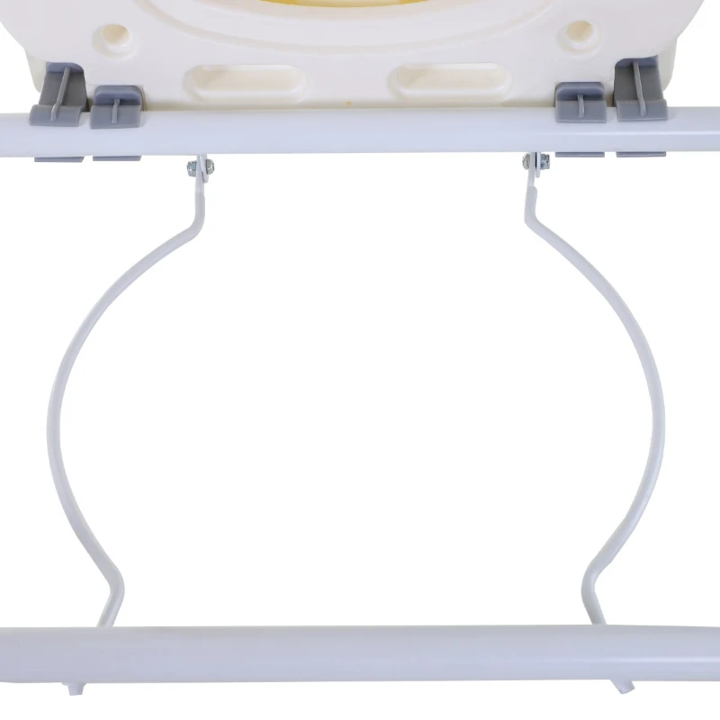 HOMCOM Personal Mobility Assist Bedside Commode Toilet Chair with 6-Level Adjustable Height & Shower Accessibility