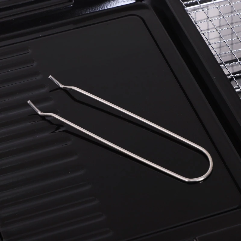 Outsunny Charcoal Barbecue Grill Stainless Steel Portable Folding Charcoal BBQ Grill Stainless Steel Camp Picnic Cooker