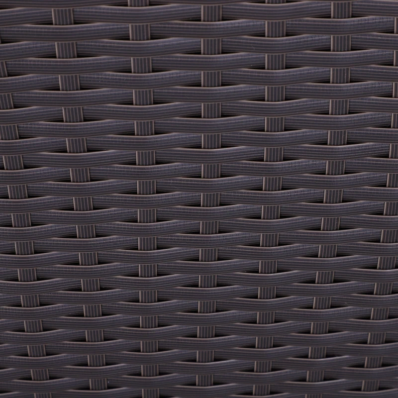 Outsunny 2 PCS Square Plastic Rattan Metal Flower Pot Indoor Outdoor Plants Box Seed