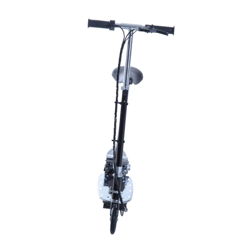 Qaba Adjustable Folding Electric Seated E-Scooter Battery Powered Motorized Bike Black