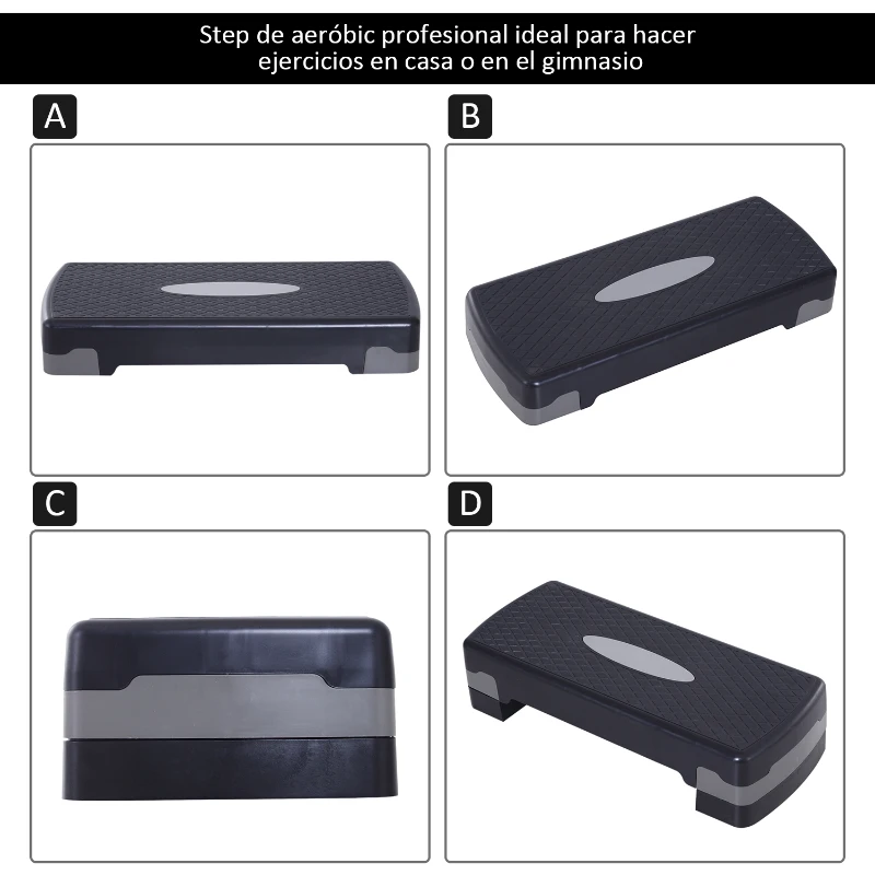 Soozier Adjustable 27'' Aerobic Cardio Adjust 4"-6" Exercise Stepper Risers