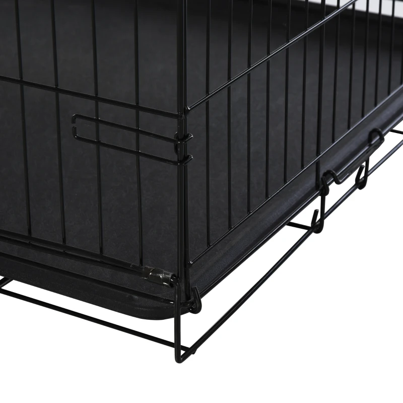 Pawhut Small Animal Cage Hutch Pet Play House with Platform, Ramp, Removable Tray, Wire Runway for Rabbits, Guinea Pigs, Ferret