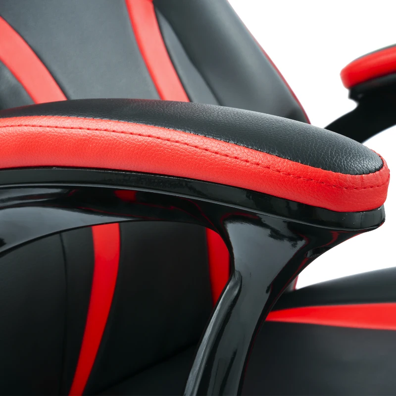 HOMCOM Gaming Racing Chair Rocking Function Computer Seat High Back Swivel Adjustable Padded Armrest Home Office Red