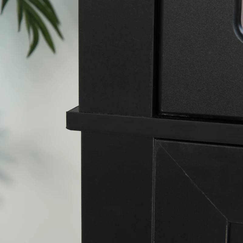 HOMCOM 71" Freestanding Kitchen Pantry Cabinet with Glass Door and Shelves, Tall Cupboard for Dining Room, Living Room, Black