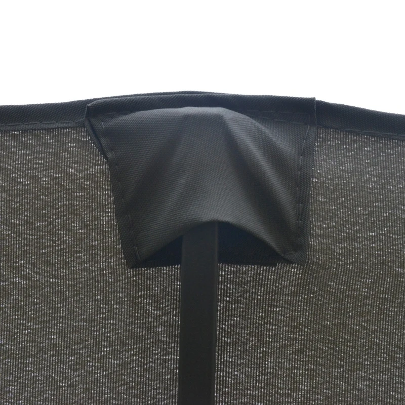 Outsunny Patio Umbrella 15' Steel Rectangular Outdoor Double Sided Market with base, UV Sun Protection & Easy Crank for Deck Pool Patio Dark Gray