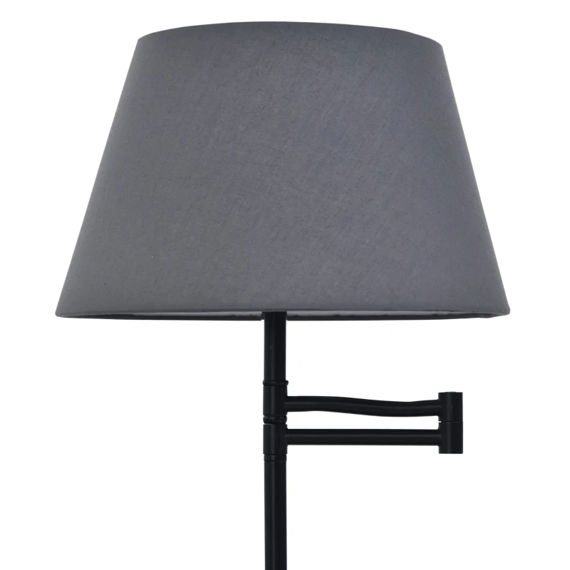 HOMCOM 65" Floor Lamp with Table Extendable and Retractable Arm E26 Steel