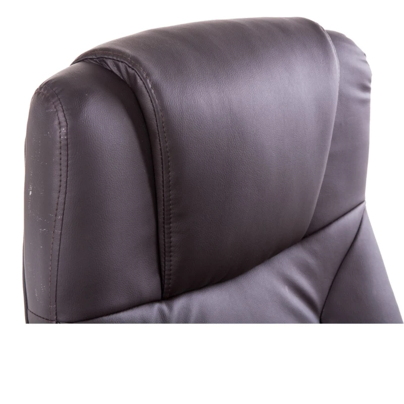 HOMCOM PU / Wood High-Back Executive Swivel  Computer Office Chair, Brown 