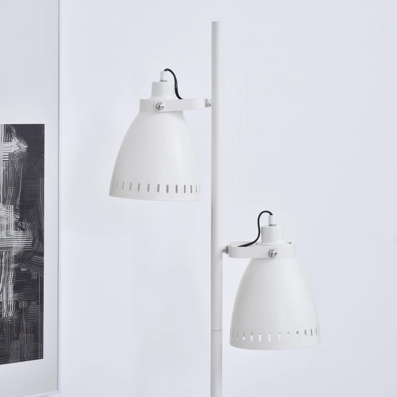 HOMCOM Modern Tree Shape Floor Lamp with 2 Adjustable Lights Round Base Home