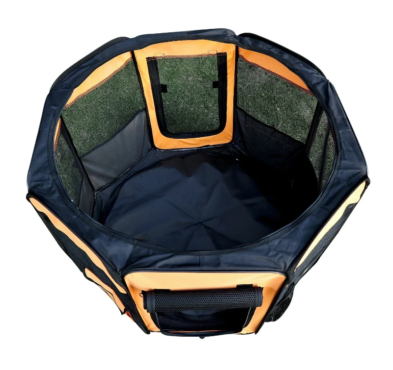 PawHut 34-inch Pet Playpen Soft Dog Cat Exercise Pen Soft Kennel Crate Folding Portable