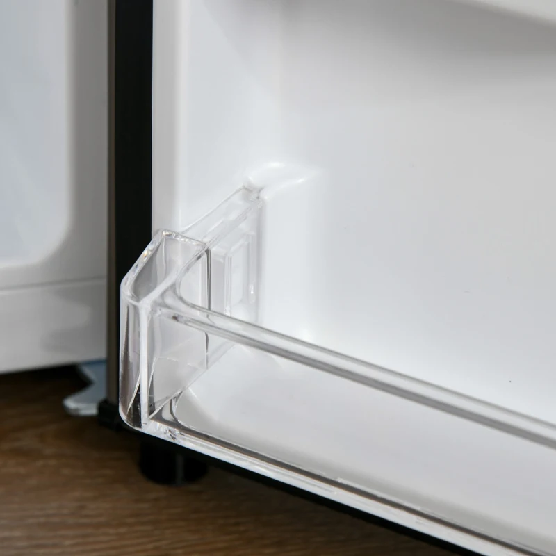 HOMCOM Mini Fridge with Freezer, Compact Mini Refrigerator with 3.1Cu Ft Capacity, Adjustable Shelves and Temperature and Reversible Door for Bedroom, Black/Silver