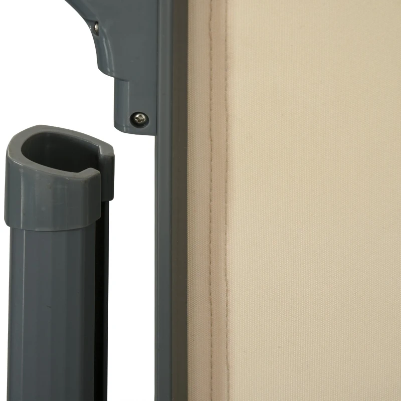 Outsunny 10' Retractable Folding Patio Privacy Side Awning with 50+ UV Protection, 2 Wall Brackets, & Polyester, White