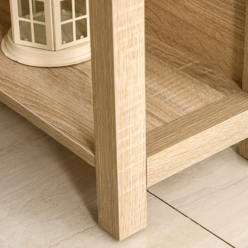 HOMCOM Computer Desk Home Office Study Writing Rectangle Workstation with Storage Shelves 3-Tier Bookshelf, Wide Display Table, Black/Oak