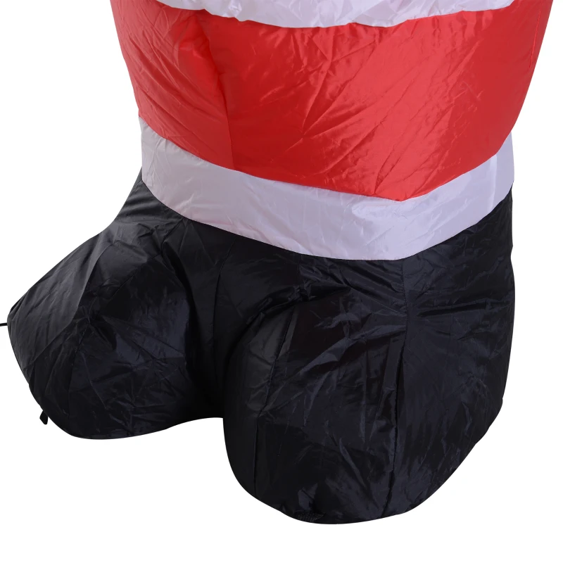 HOMCOM 8FT Tall Inflatable Santa Holding Gift Box Outdoor Lighted Airblown Christmas Decoration Holiday Lawn Yard Decor