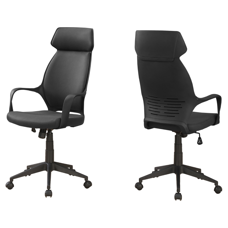 Monarch Ergonomic Adjustable Microfiber High Back Executive Office Chair - Black