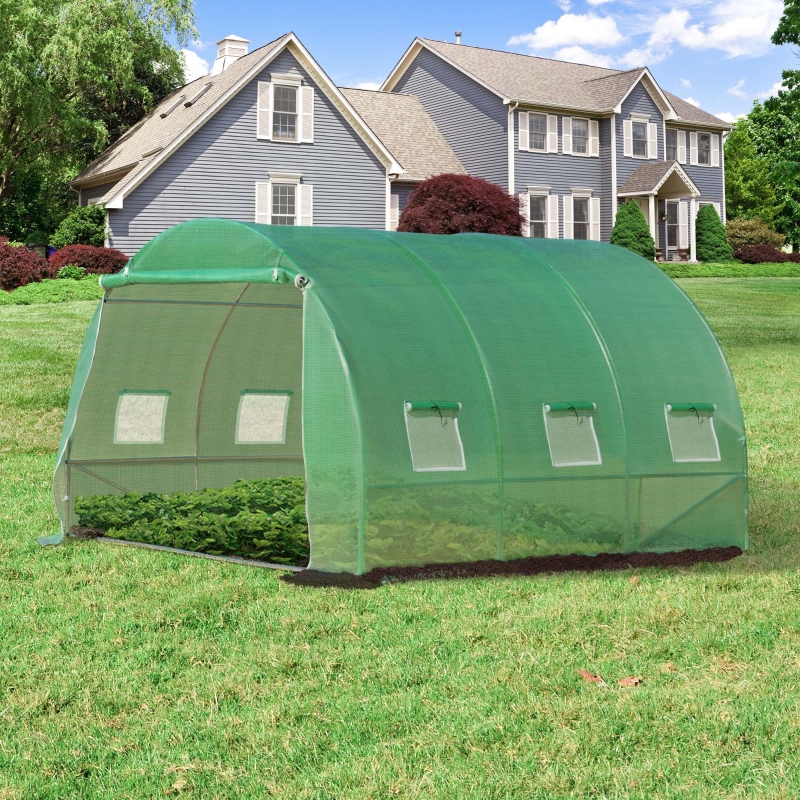 Outsunny Large Walk-in Polytunnel Greenhouse Outdoor Any Season-Gardening