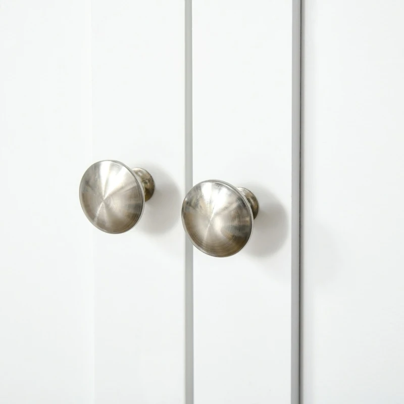 HOMCOM Kitchen Storage Cabinet, Sideboard Floor Cupboard with Solid Wood Top, Adjustable Shelf, and 2 Drawers for Living Room, and Hallway, White