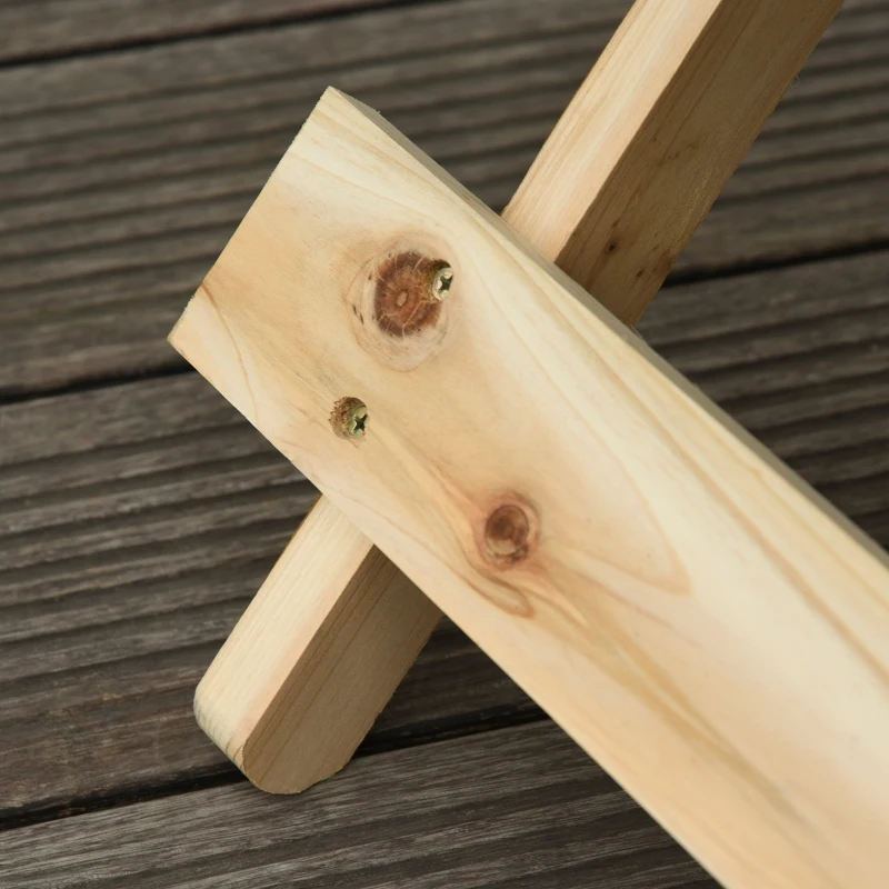 Outsunny Folding Side Table Portable Outdoor Square Table Quik-Fold All Wood Structure for Beach Camping Picnics Natural Wood Color