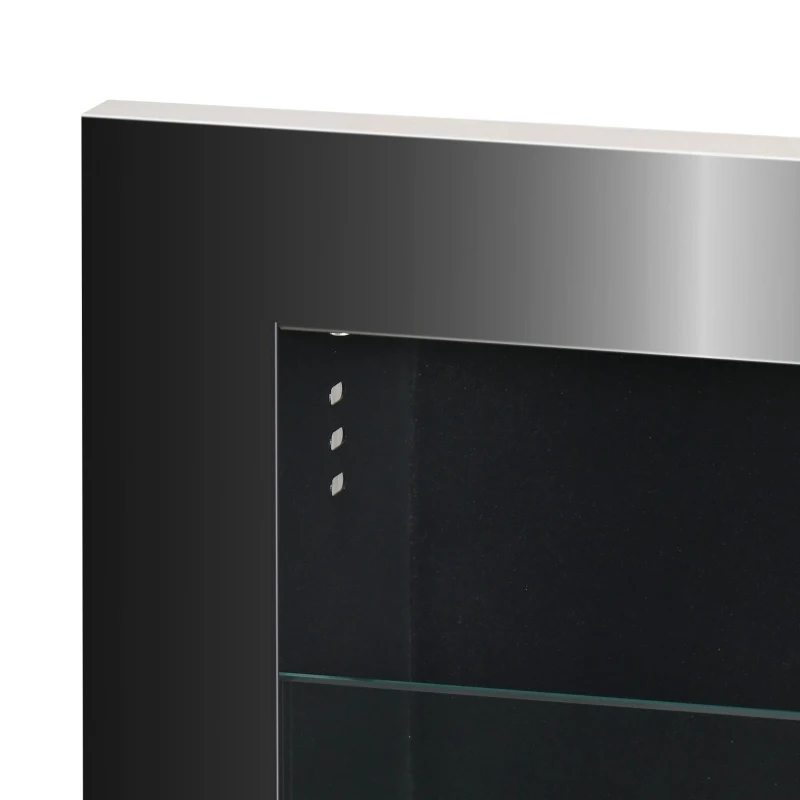 HOMCOM Ethanol Fireplace, 47.25" Wall-Mount 0.3 Gallon Steel 215 Sq Ft., Burns up to 3 Hours, Silver