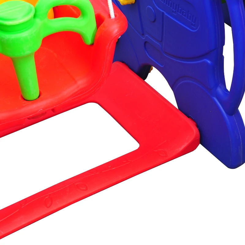 Qaba Sturdy Playground Set - Indoor/Outdoor - Blue/Red - Ages 2-7