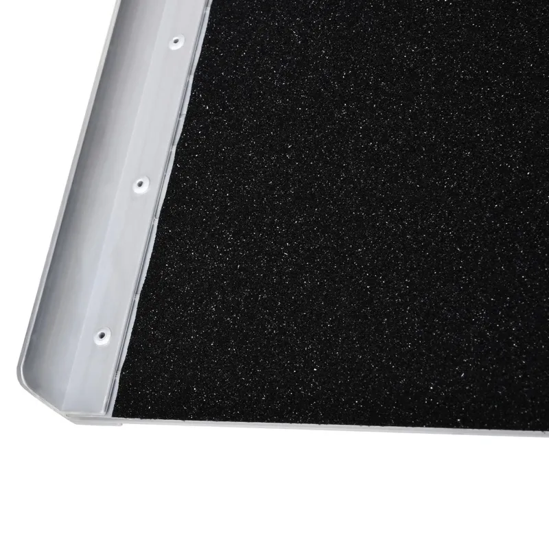 HOMCOM Wheelchair Ramp 2FT, Folding Aluminum Threshold Ramp with Non-Slip Surface, Transition Plates, 600lbs Weight Capacity, Handicap Ramp for Home, Doorways, Curbs, Steps