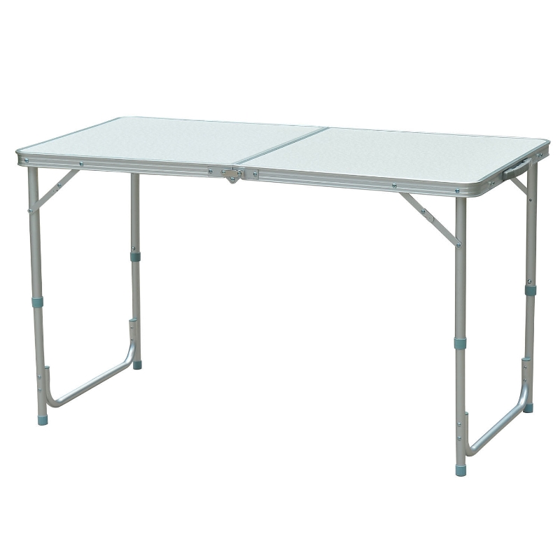 Outsunny 47" Aluminum Lightweight Portable Folding Easy Clean Camping Table with Carrying Handle