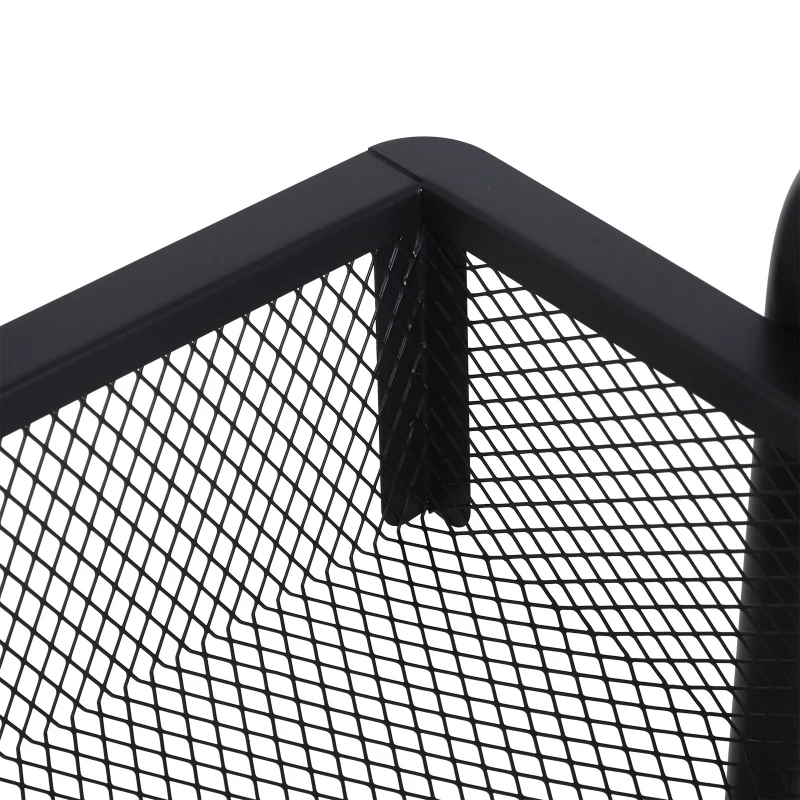 HOMCOM 3-Tier Rolling Cart Multifunction Utility Cart Storage Cart Trolley on Wheels with Mesh  Metal Basket Black