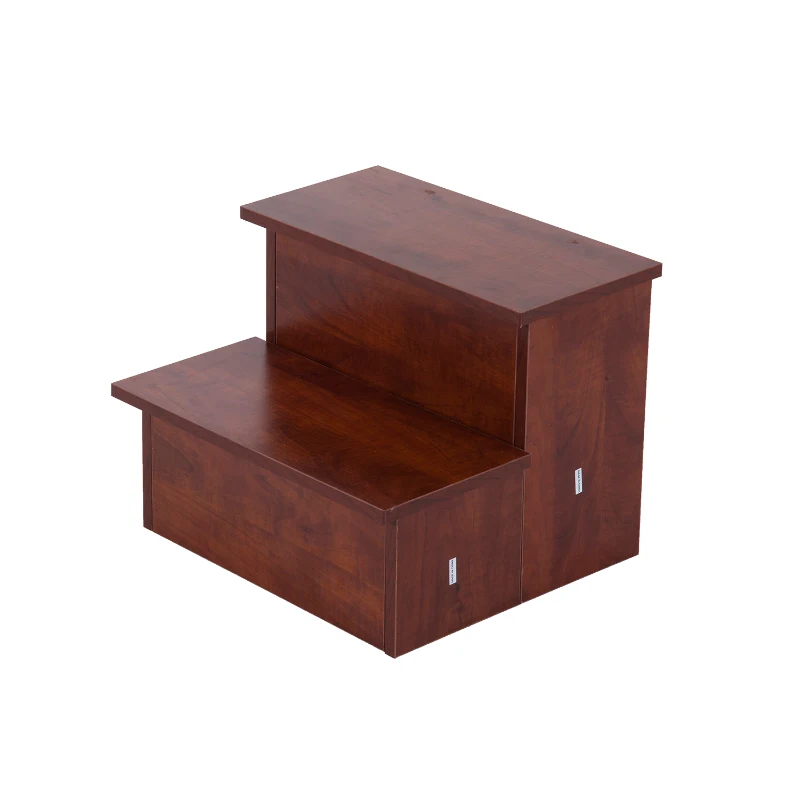 PawHut Wooden Pet Easy Step Pet Stairs Ramp for Cats and Dogs with Storage Unit (2 Step)