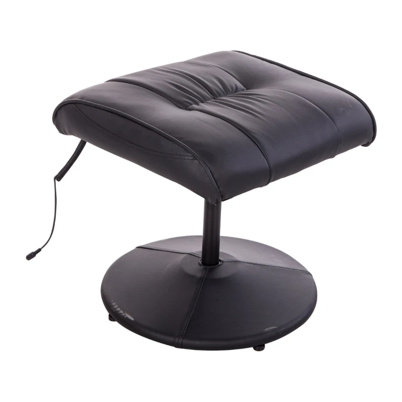 HOMCOM Massaging Faux Leather Recliner Chair and Ottoman Set, Swivel Vibration Massage Lounge Chair with Remote Control for Living Room, Bedroom, or Office, Black