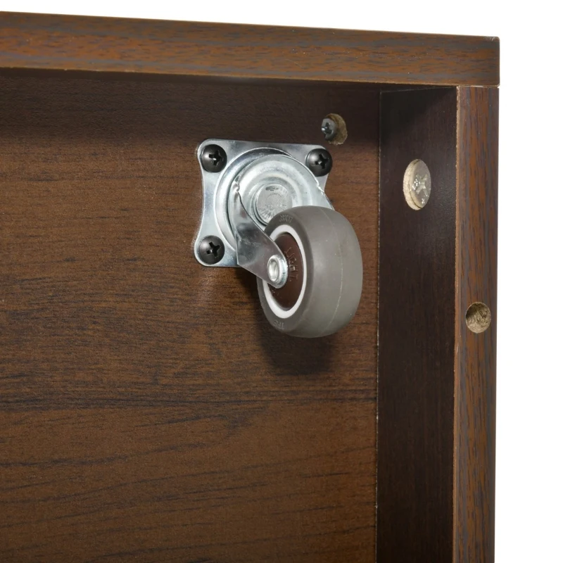 HOMCOM 53" Rolling Kitchen Island with Storage Shelves, Utility Kitchen Trolley Rolling Cart on Wheels with Sliding Barn Doors, Wine Rack and Towel Holders, Walnut