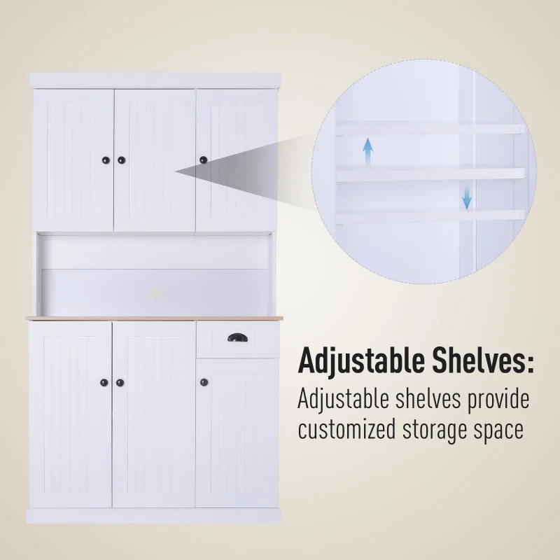 HOMCOM Microwave Oven Stand Pantry Freestanding Storage Unit