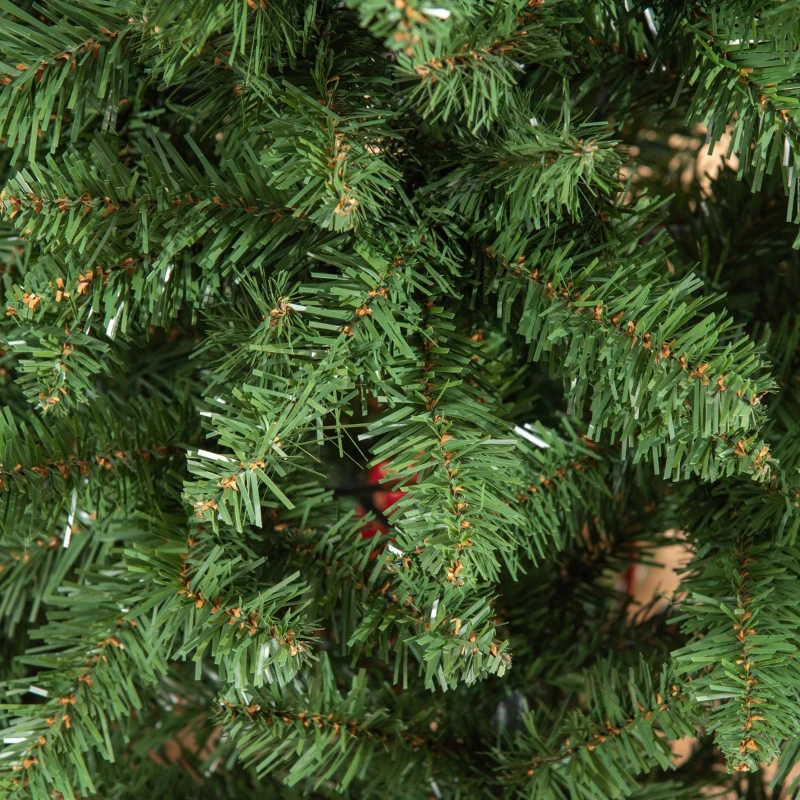 HOMCOM 7.5ft Unlit Slim Fir Artificial Christmas Tree with Realistic Branches, Holiday Indoor Decoration with 1075 Tips