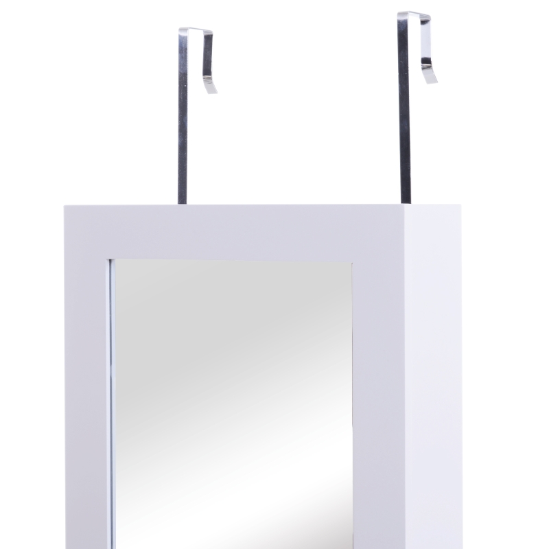 Wall/Door Mounted Armoire Cabinet Jewelry Cosmetics Shelf Organizer White